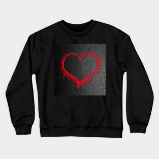 Red Heart Splatter on Black Background Graphic Designed Valentine's Day Gifts Crewneck Sweatshirt